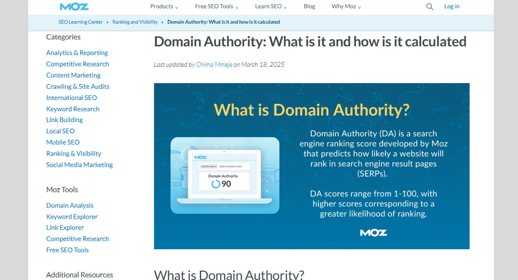 Domain authority score meter graphic