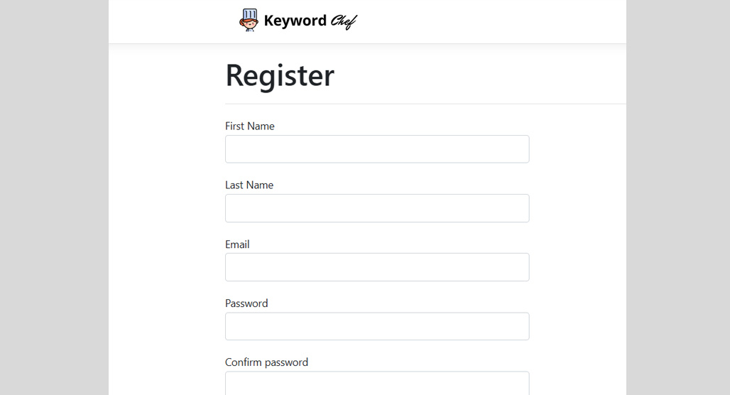 Keyword Chef dashboard showing keyword results
