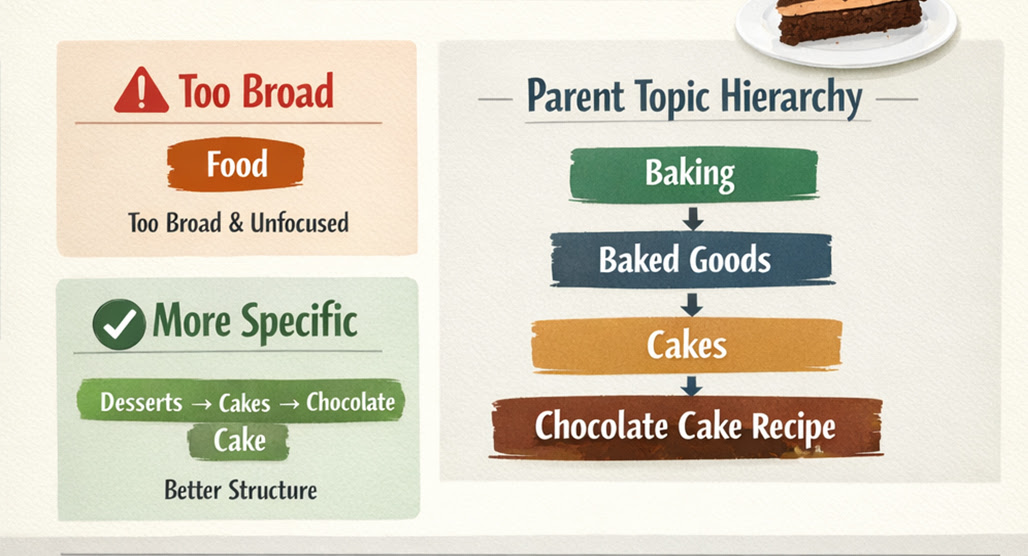 Keyword clustering tool showing parent topics