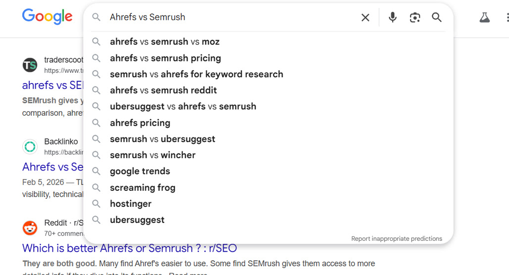 Google Keyword Scraper tool gathering comparison keywords