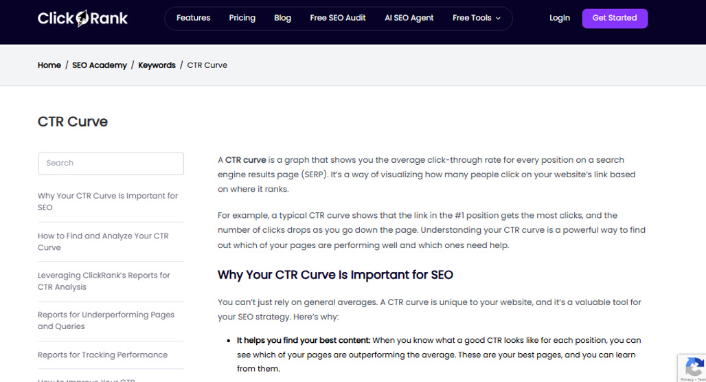 Steps to create a custom click curve
