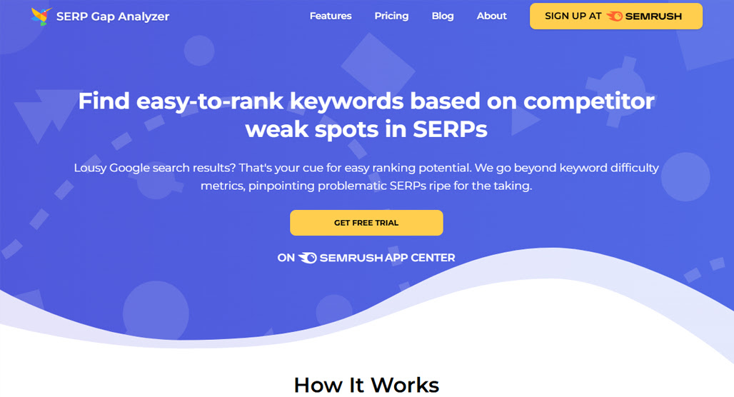 SERP gap analyzer tool interface overview