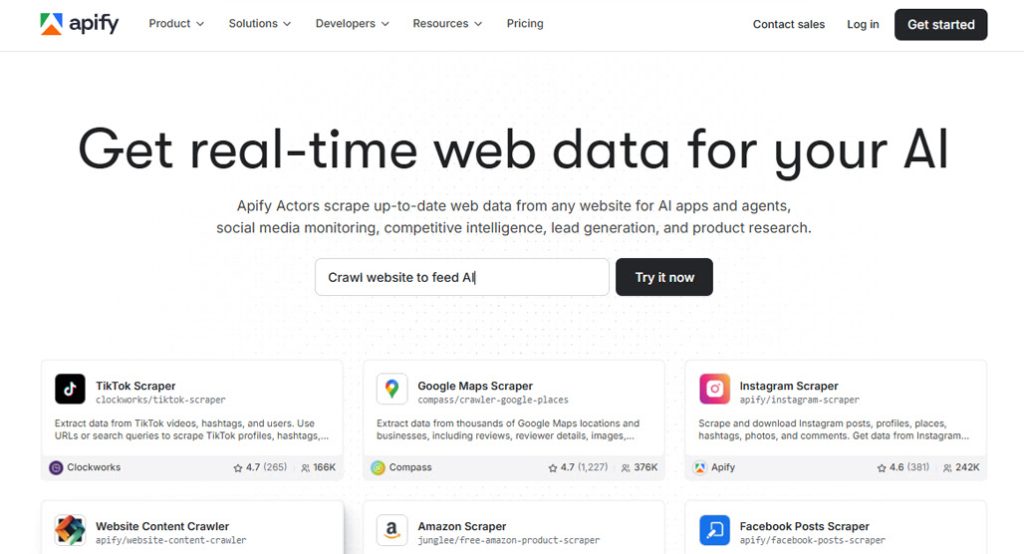 Apify Reddit scraper app interface screenshot