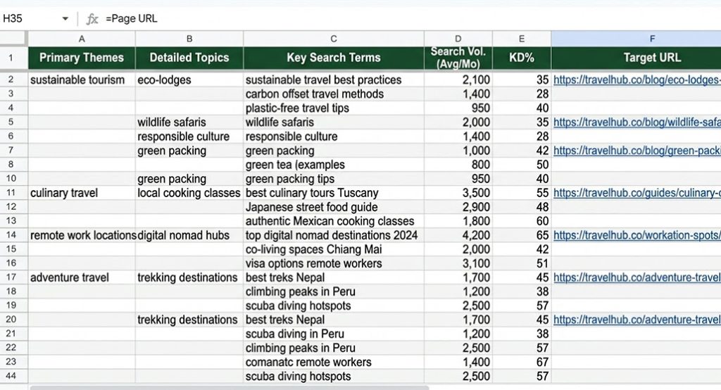 Benefits of keyword mapping diagram