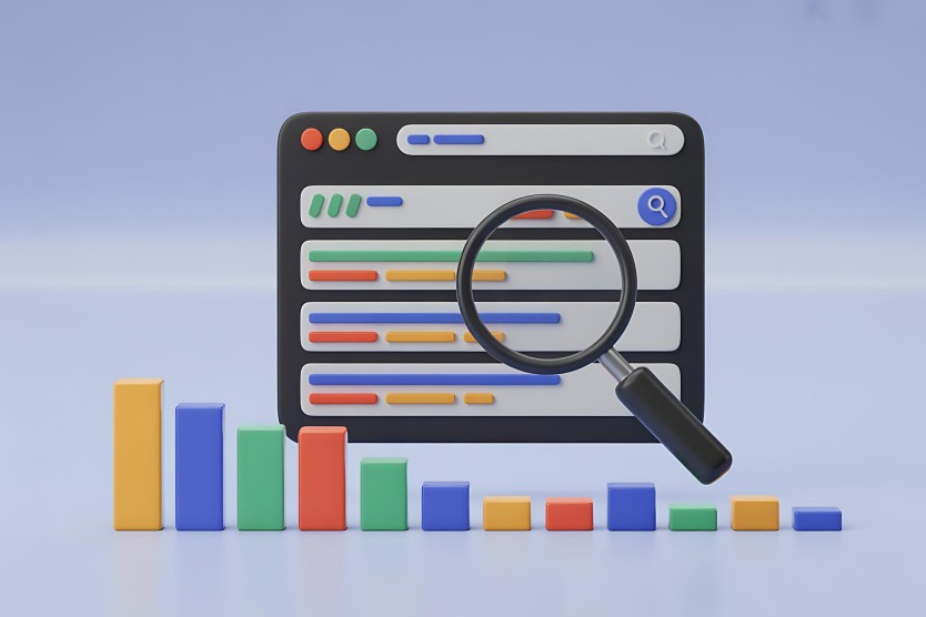 Rising and falling keyword trend graph