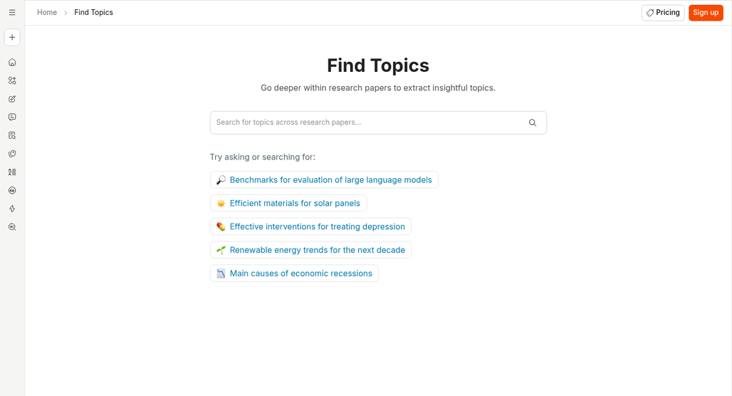 Scispace research signals and search intent dashboard
