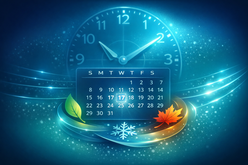 Calendar with seasonal planning markers highlighted