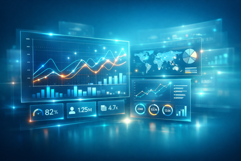 Decaying content audit dashboard with traffic metrics